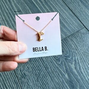 Gothic Style Gold Initial Charm Necklace "r"